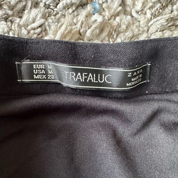 Zara Trafaluc Black Floral Mini Skirt Pockets M Medium - Picture 6 of 9